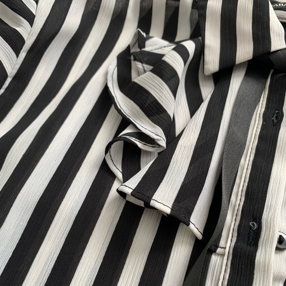 Zara Striped Shirt With Neck Tie - Picture 3 of 3